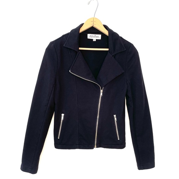 Active Basic Jackets & Blazers - Active Basic | Black Moto Sweater Jacket